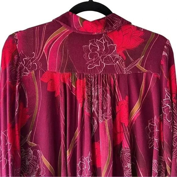 FREE PEOPLE | NWOT | FIELD OF FLOWERS LONG SLEEVE V-NECK TUNIC DRESS | SIZE: XS - Picture 7 of 9